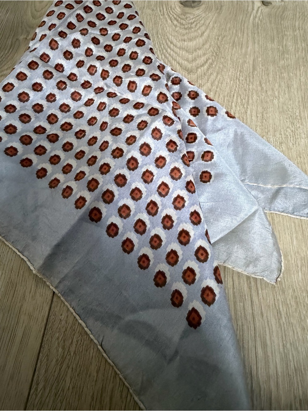 Vintage Silk Pocket Square Foulard Scarf (Cutter / Craft Fabric Scrap)